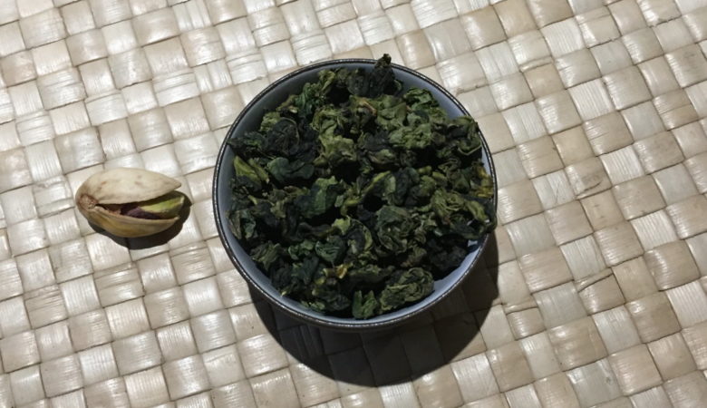 鉄観音、抽出前、干茶