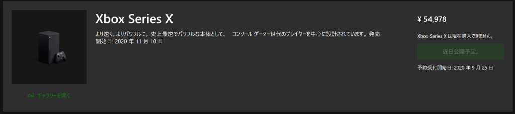 マイクロソフトオンラインショップXbox Series X